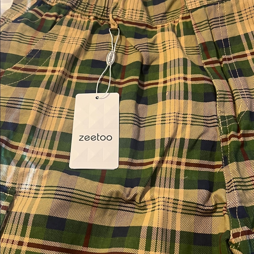 Zeetoo Plaid Shorts in Green and Yellow
